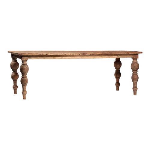 Reclaimed Elm Ball Leg Table 86