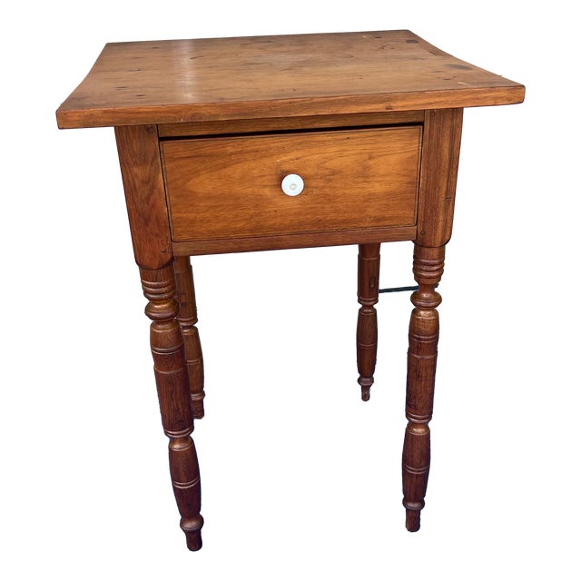 A Antique Sheraton Walnut One Drawer Stand, Pennsylvania, Circa 1820's For Sale