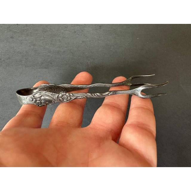 Nils Johan Sweden Silverplate Sugar Cube Tongs For Sale - Image 10 of 10