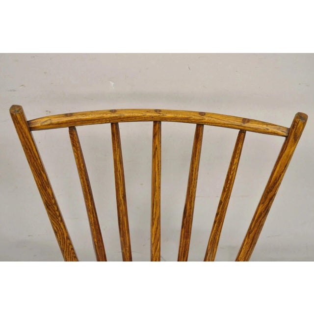 Traditional Antique Hunt Country Furniture Colonial Pine Wood Hickory Style Side Chairs Pair For Sale - Image 3 of 11