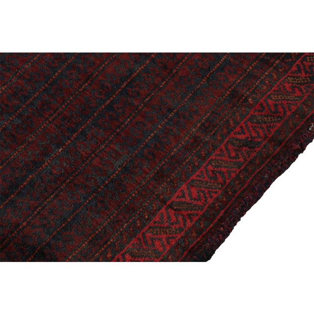 2010s Rug & Kilim’s Baluch Tribal Rug With Deep Red and Blue Geometric Patterns For Sale - Image 5 of 8