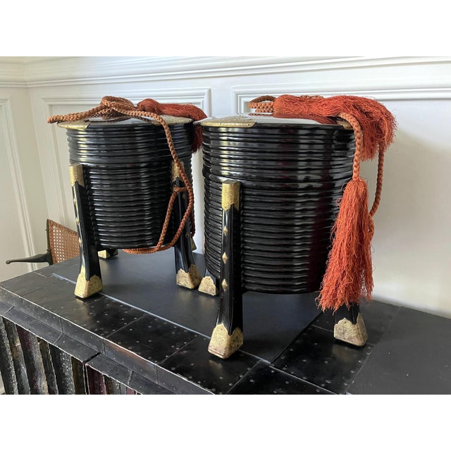 Pair of Large Antique Japanese Hokai Lacquer Boxes For Sale - Image 4 of 18