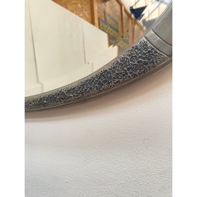Art Deco Pewter Wall Mirror, 1920 For Sale - Image 6 of 11