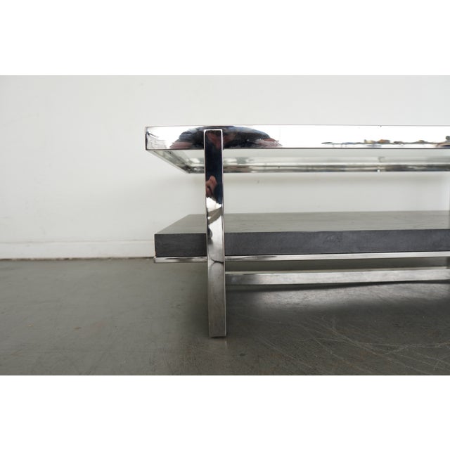 Chrome Vintage Chrome & Glass Coffee Table For Sale - Image 8 of 11