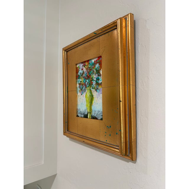 “Burst of Spring” Original, Contemporary Abstract Expressionism, Botanical Still Life Acrylic Painting by Linda McDonough, Framed For Sale - Image 10 of 10