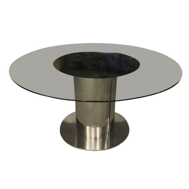 Vintage Italian Steel Dining Table by Antonia Astori, 1960s For Sale