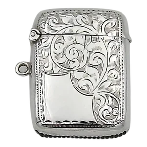 1914 George v Sterling Silver Vesta Match Safe by Henry Williamson