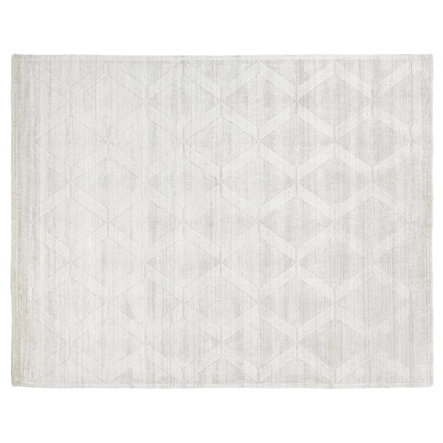 Exquisite Rugs Chesterfield Hand Loom Bamboo Silk Ivory - 9'x12' For Sale - Image 9 of 9
