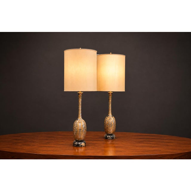 1930s Art Nouveau Table Lamps in Metal, Brass and Marble - a Pair For Sale - Image 12 of 16