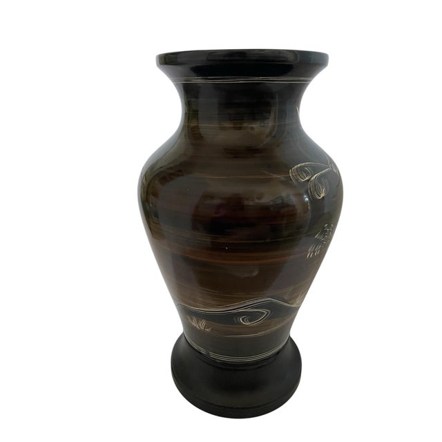 1950s MCM Marc Bellaire California Ceramic Signed Vase Horse, Hippocampus Seahorse 17” For Sale - Image 5 of 9