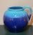 Leoncini Florence Italy Large Round Pottery Pitcher Vase Planter Cobalt Aqua Blue For Sale - Image 4 of 12