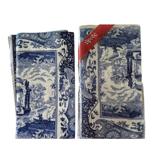 Vintage Spode Blue Italian Paper Napkins Serviettes Set of 15 Chairish