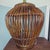 Contemporary Late 20th Century Woven Rattan Basket Table Lamp With White Shade For Sale - Image 3 of 9