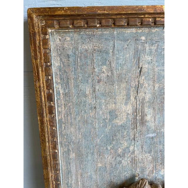 Beautiful 19th C Antique Italian Mirror on Painted Tuscan Panel For Sale - Image 6 of 10