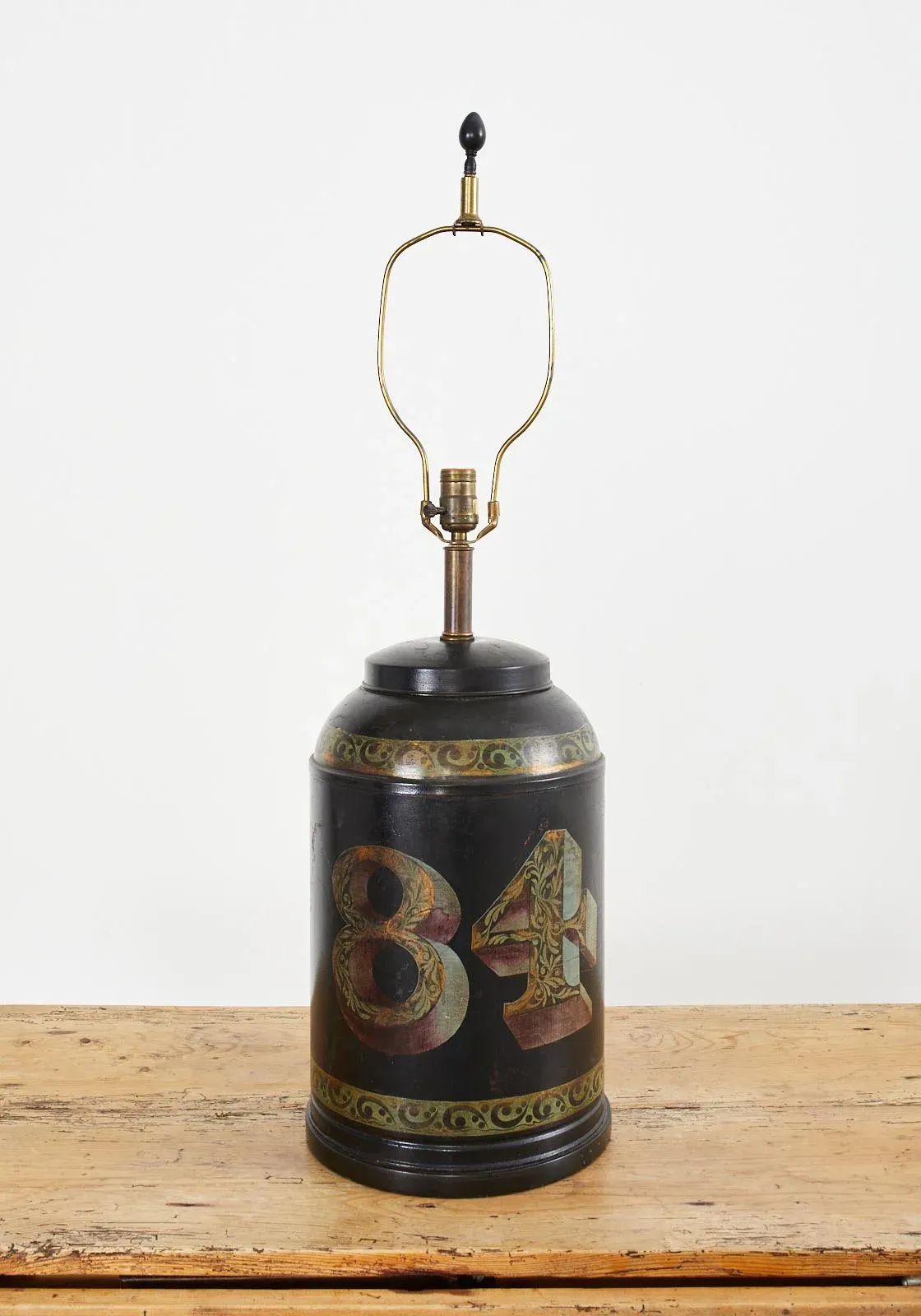 Frederick Cooper Tea Canister Tole Lamp | Chairish