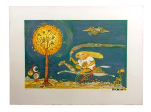 1980s "Luna Liena" Guillermo Silva Signed Numbered Lithograph