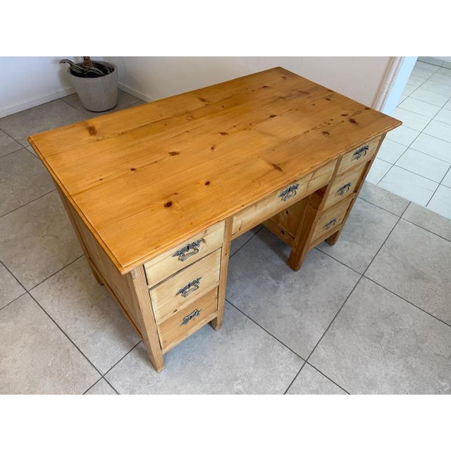 Rustic Art Nouveau Desk Secretaire in Softwood, 1920s For Sale - Image 4 of 13