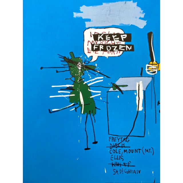 Paper Jean Michel Basquiat Estate Offset Lithograph Pop Art Print " the Dingoes That Park Their Brains With Their Gum " 1988 For Sale - Image 7 of 12