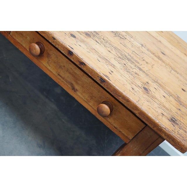 19th Century Antique English Light Pine Farmhouse Dining Table For Sale - Image 3 of 18
