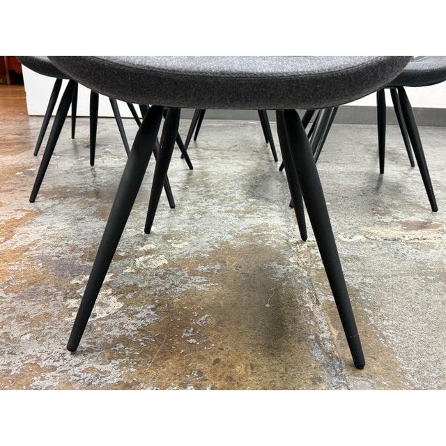 Control Brand Modern Felt Dining Chairs, Set of Six For Sale - Image 10 of 12