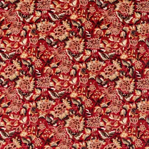 Sanderson Amara Butterfly Fabric in Cinnabar/Ink Black