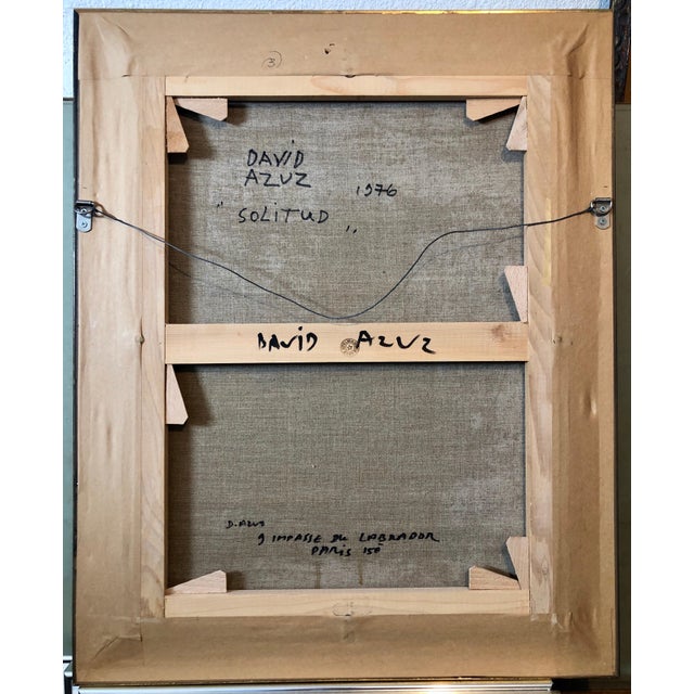 Late 20th Century David Azuz, Israeli French Folk Art Naive Oil Painting Wine Bar in Paris Colorful Fauvist, 1976 For Sale - Image 5 of 7