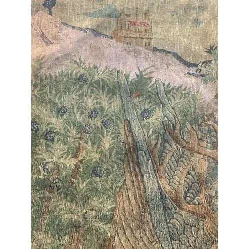 French Aubusson Style Screen-Printed by Hand Tapestry winged Stags, 1950s For Sale - Image 9 of 18