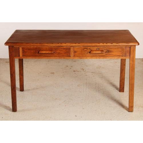 Mid-Century Modern British Oak Desk with Drawers by Abbess, 1950s For Sale - Image 11 of 11