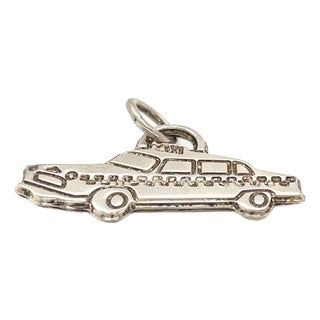Mid 20th Century Tiffany & Co. Sterling Silver Taxi Charm Pendant For Sale