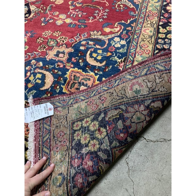 1950s 1950s, Handmade Vintage Persian Mashad Rug 6.5' X 9.9' For Sale - Image 5 of 7