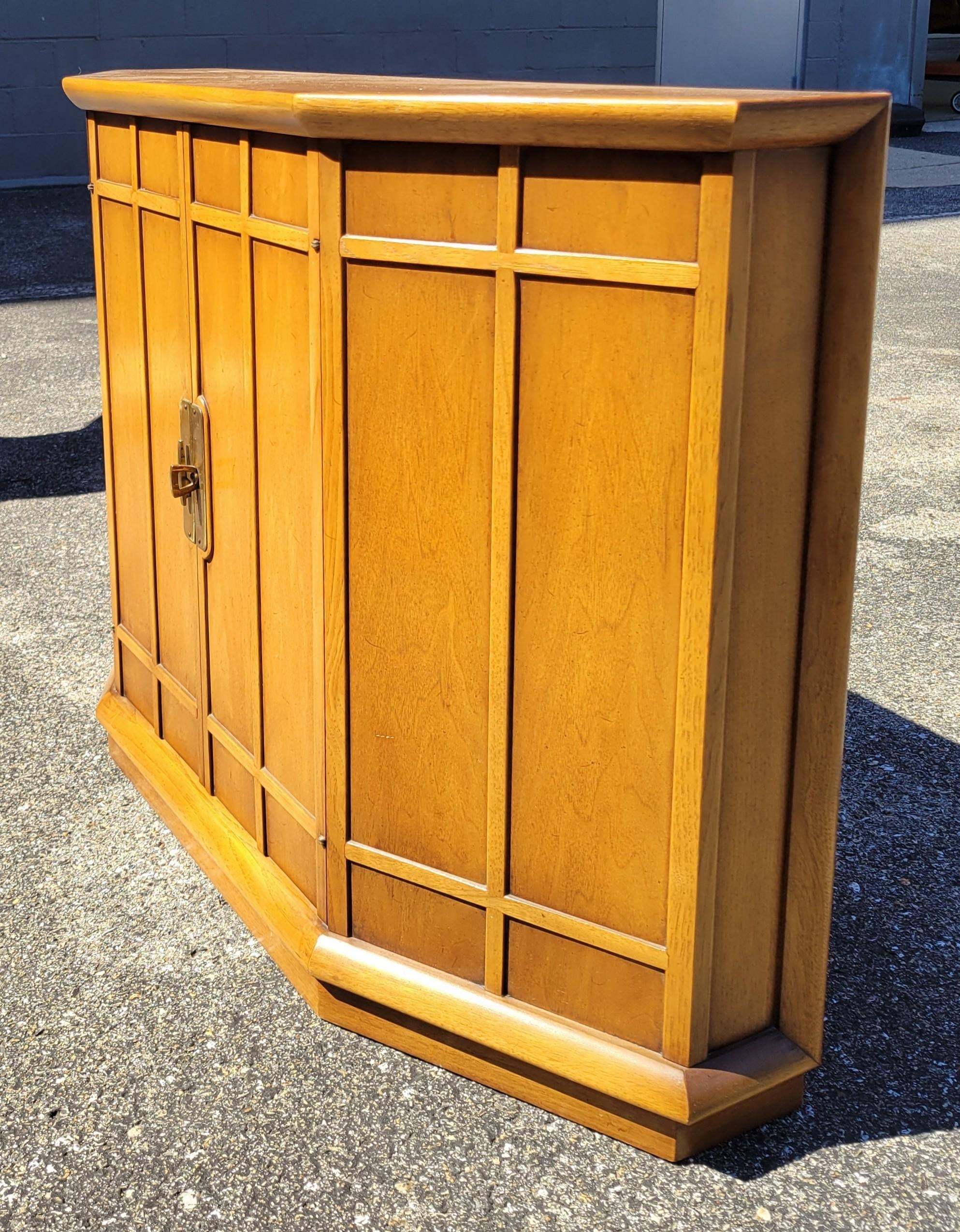 1964 Drexel Meridian Tri-Front Walnut Hall Chest by John Van Koert
