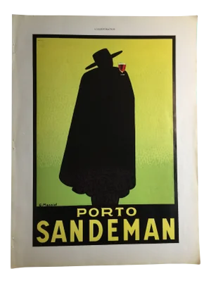 1930s Vintage Porto Sandeman French Advertisement