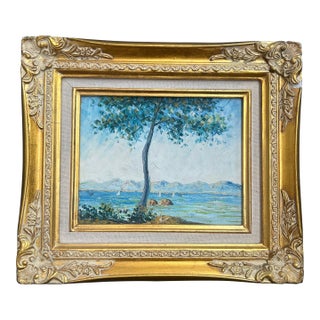 1980’s Original Impressionist Seascape Painting After Monet For Sale