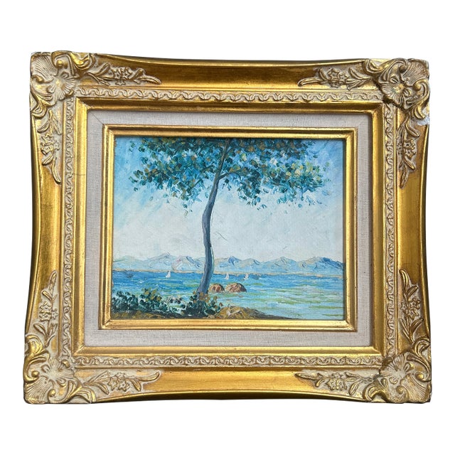 1980’s Original Impressionist Seascape Painting After Monet For Sale