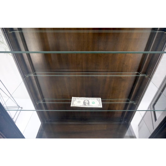 Pair of Burl Wood Dark Olive Green Dome Shape Vitrine Cabinets Mastercraft MINT For Sale - Image 15 of 18