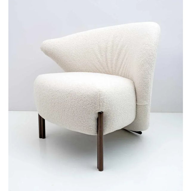 Postmodern Postmodern Italian Bouclè Lounge Chair, 1980s For Sale - Image 3 of 9