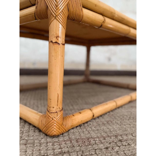 Vintage Coffee Table in Rattan and Wicker, 1960s For Sale - Image 4 of 6