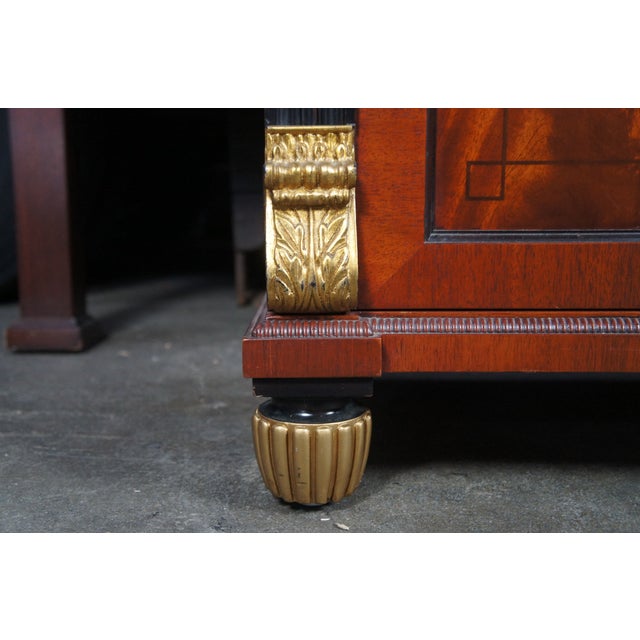 Late 20th Century Baker Neoclassical French Empire Flame Mahogany Flip Top Server Dry Bar Buffet For Sale - Image 5 of 10