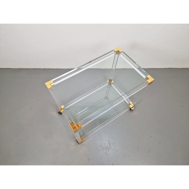 Regency Bar Cart in Acrylic and Glass by Charles Hollis Jones, 1970s For Sale - Image 9 of 15
