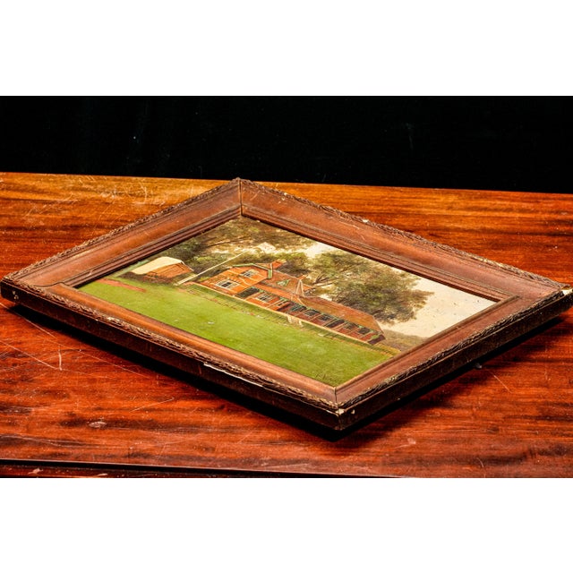 Charming Antique Framed Oil Painting English Cricket Pavilion Sports Victorian Architecture Home Wall Decor For Sale - Image 12 of 15