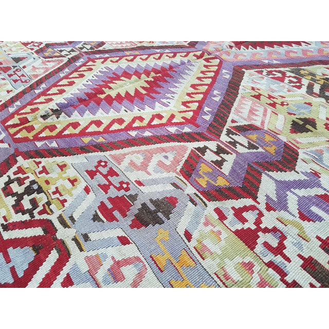 Brown Vintage Turkish Kilim Rug 4'11'' X 9'7" For Sale - Image 8 of 11