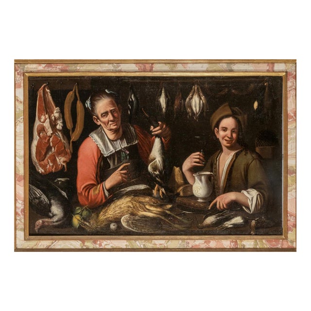 Francisco López Caro, FEMALE POULTERER, Oil on Canvas For Sale