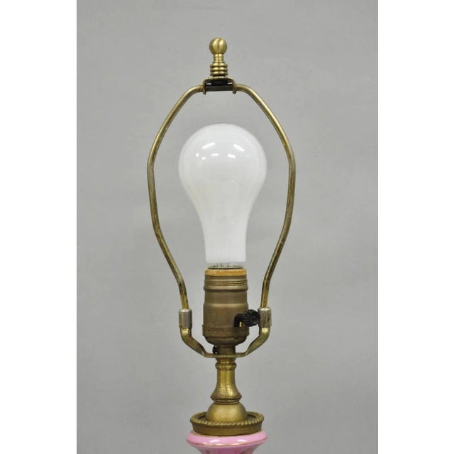 Antique French Victorian Pink Paris Porcelain Petite Urn Figural Table Lamp For Sale In Philadelphia - Image 6 of 10