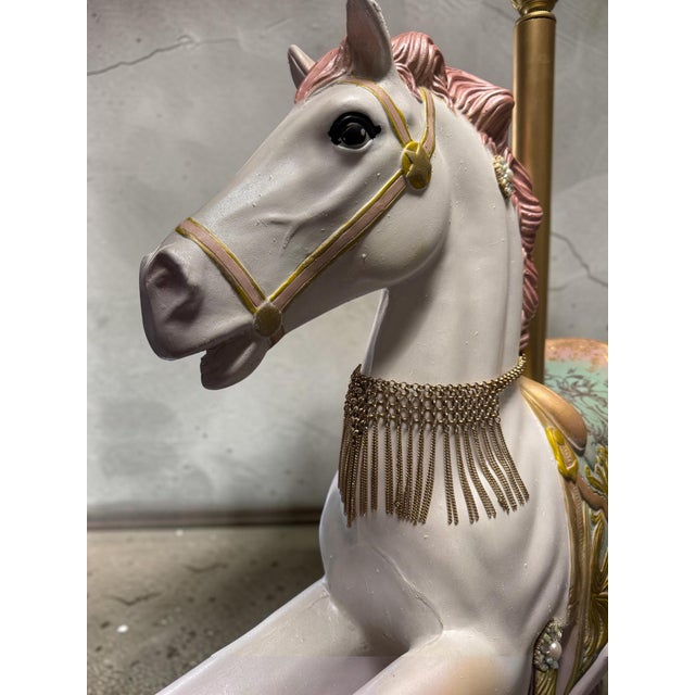 Marie Antoinette-Inspired Carousel Horse With Pole Stand For Sale - Image 10 of 14