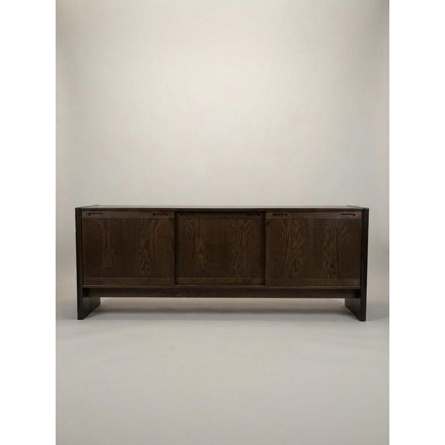 Brown Danish Dark Oak Low Sideboard from Skovby, 1960s For Sale - Image 8 of 8