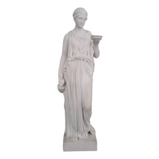 Vintage Biscuit Porcelain Figurine of Hebe After Bertel Thorvaldsen, 1960s For Sale