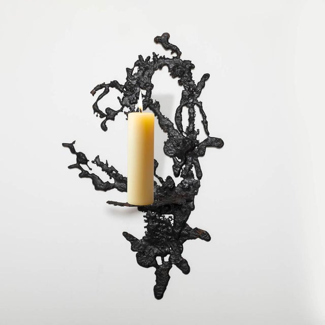 1960s Freeform Wall Candelabra in Iron, Poland, 1960 For Sale - Image 5 of 5