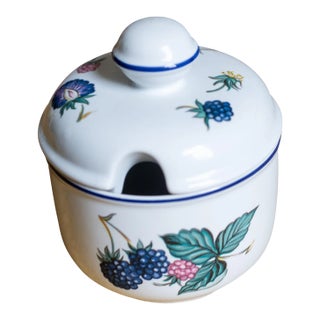 1980s Villeroy & Boch Malaga Blackberry Pattern Jam Jelly Jar With Lid For Sale