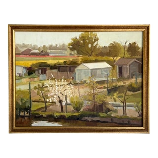 Garden and Greenhouse II Traditional Oil Painting For Sale