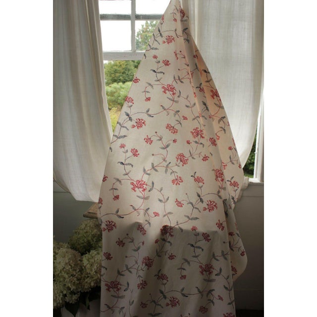 Antique French 19th C W 18th Century Style Curtain Panel Fabric